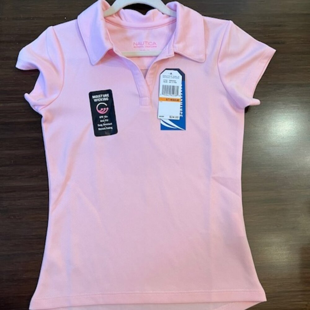 BRAND NEW - GIRLS NAUTICA UNIFORM POLO SHIRT (SIZE 7)